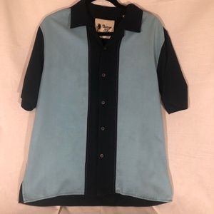 Vintage Silk Circa 1969 Shirt Navy Lt. Blu…